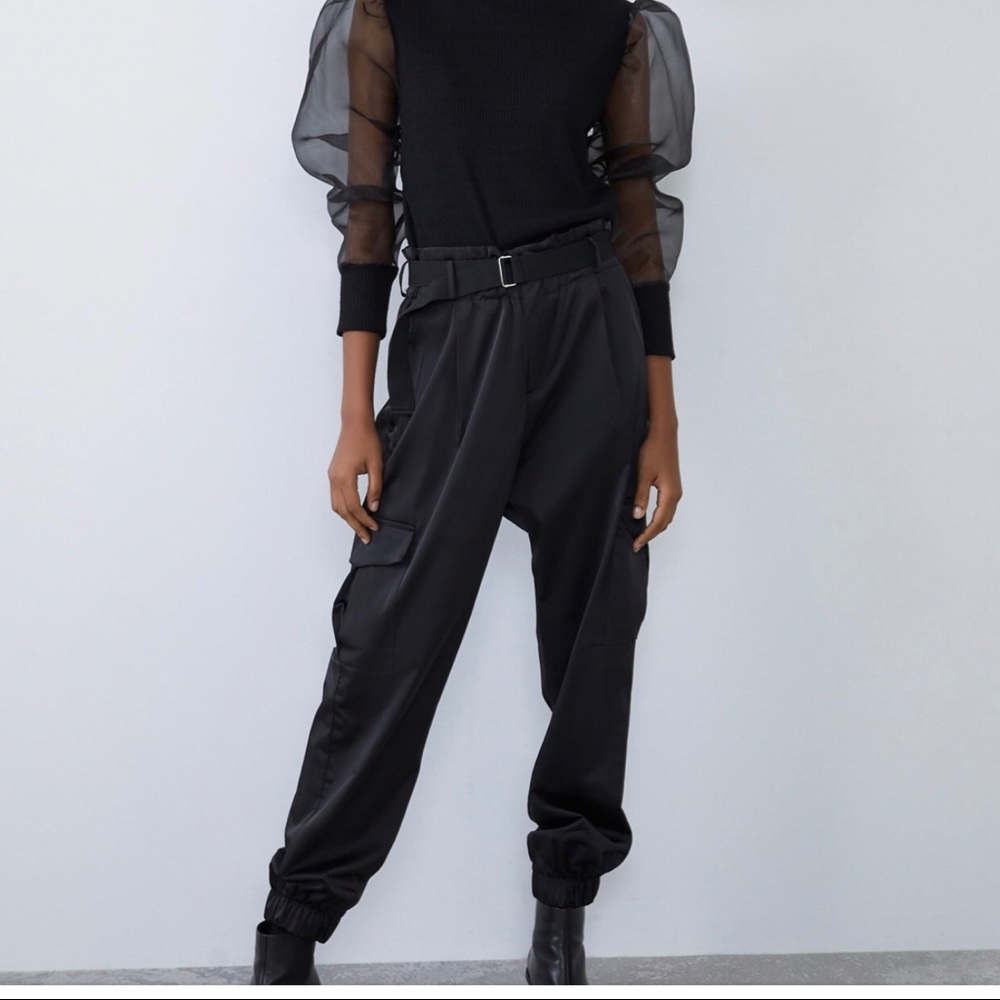 ZARA Satin Cargo Pant